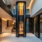 elevator shaft in the interior of a modern house